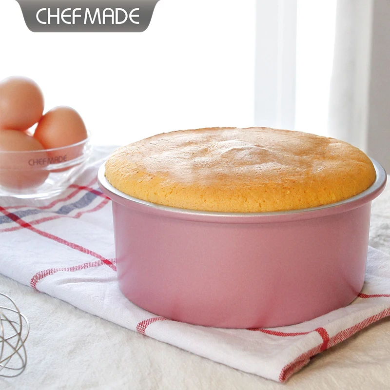 

CHEFMADE Bakeware Round Cake Pan 6/8-Inch with Removable Bottom Quick Release Coating Chiffon Bakeware Cheesecake Pan for Cven