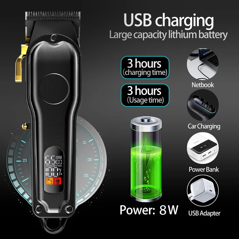 Машинка для стрижки волос KIKIDO Мужская аккумуляторная Регулируемый