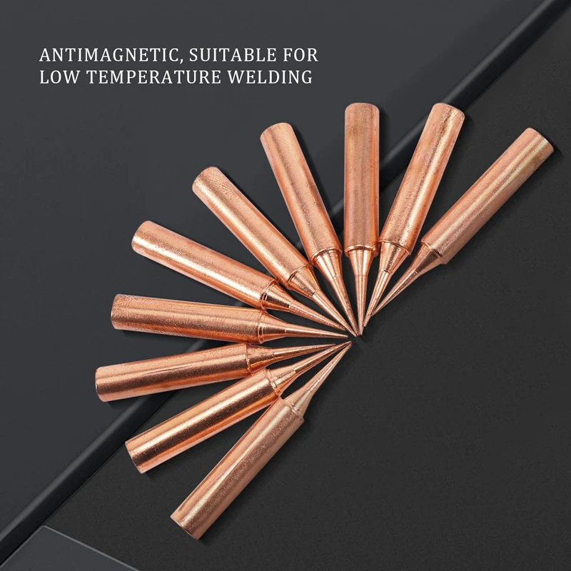 10 Pieces Of 900M-Ti Copper Soldering Iron Head Base Lead-Free Electroplated Nickel For Welding Table Tools