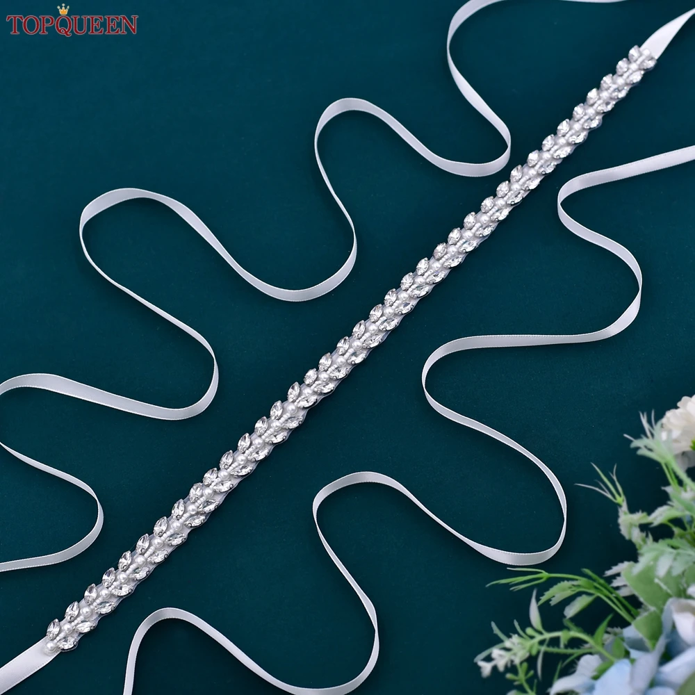 

TOPQUEEN Bridal Rhinestone Belt Handmade Ladies Accessories Party Jewelry Wedding Belt Bridesmaid Gift S135