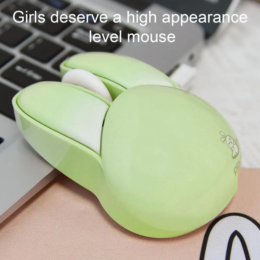 

Sleek Compact Wireless Mouse for Portability Cozy Grip Cute Rabbit Wireless Mouse Ergonomic 1200 Dpi for Computer for Desktop