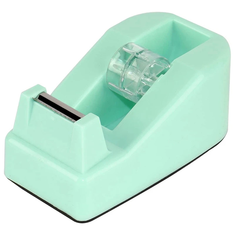 

School Office Supplies Non-Slip Desktop Small Tape Holder Plastic Creative Cutter Desktop Tape Dispenser (Light Green)