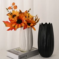 teresas collections 2pcs ceramic vase black and white vases for home decor glazed decorative flower vase gift decoration