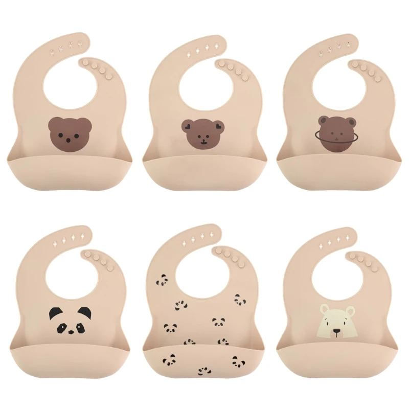 

Детские силиконовые нагрудники, водонепроницаемые нагрудники для кормления с приемником еды, легко протираются, чистые мягкие нагрудники для малышей, новорожденных, еды 40JC