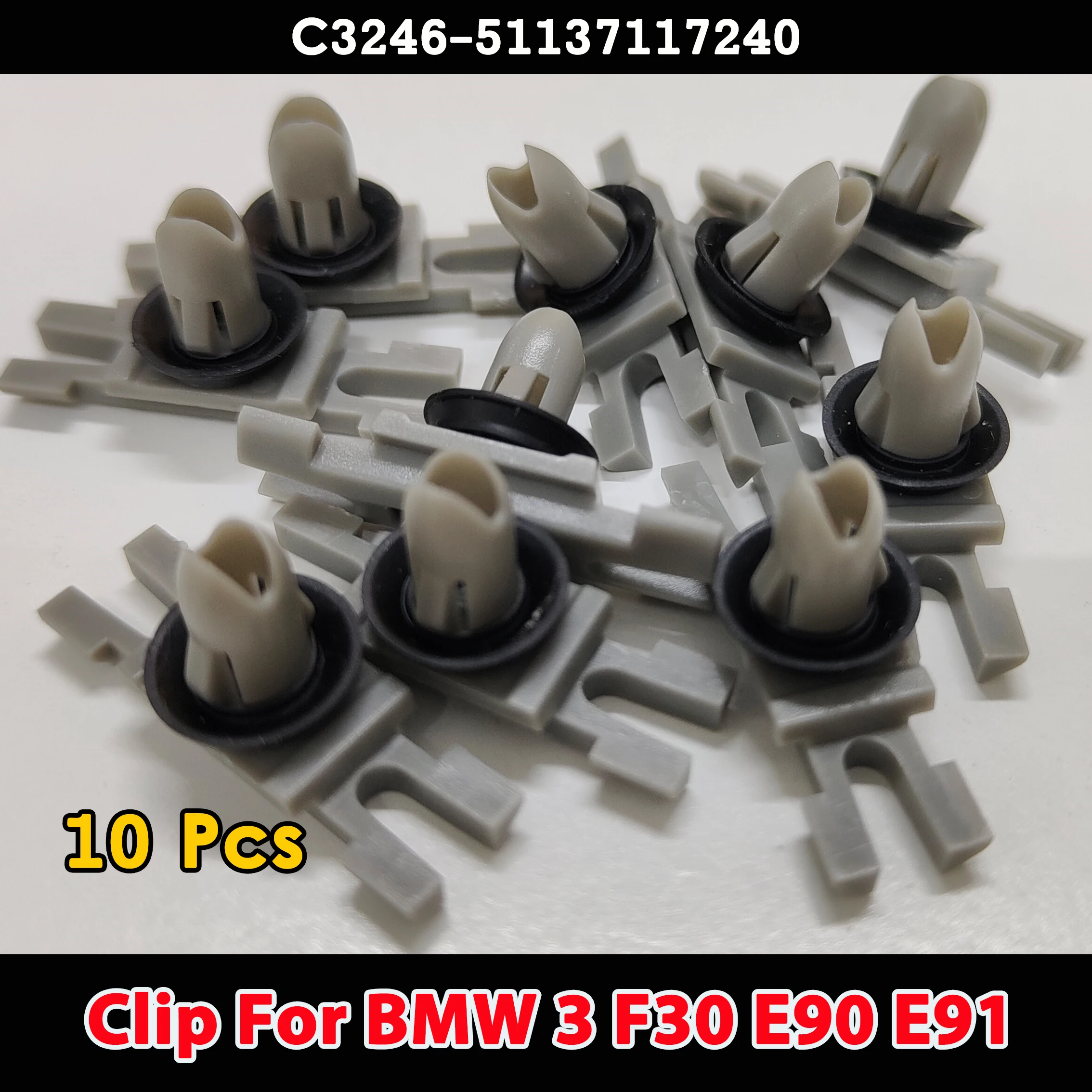 

51137117240 пластиковый зажим для оконной отделки, застежка для BMW 3 F30 E90 E91 LCI, зажим для выступления на крыше C3246 51-13-7-117-240