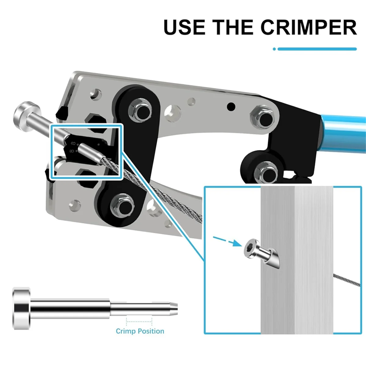 Комплект невидимых кабельных перил SST316Swage натяжитель и терминал скрытые для