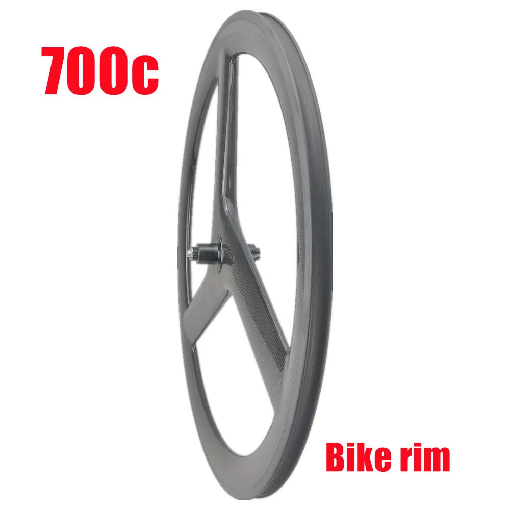 Лучшая цена дорожный велосипед с тремя спицами 700C клинчерное покрытие 50 мм