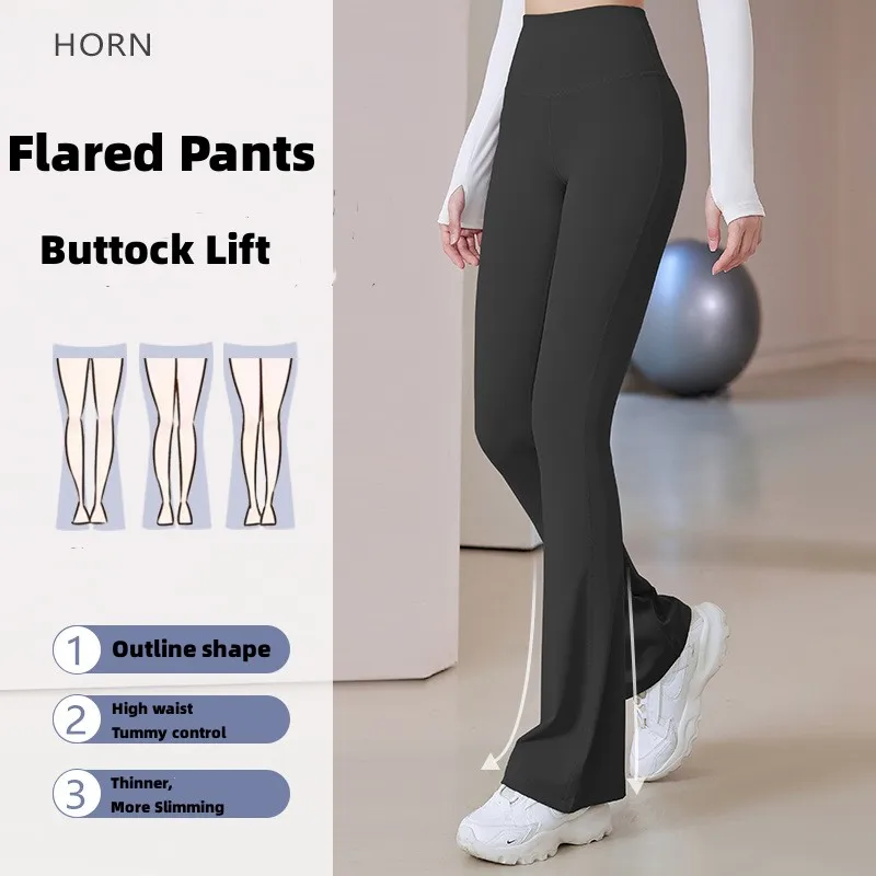 Women Skinny Yoga Pants High Waist Flare Leggings Tummy Control Gym Flared Pants Plus Size Trousers Training And Exercise