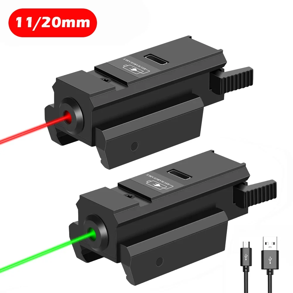 

Rechargeable Green Glock Gun Sight Laser 20mm/11mm With Rail Aiming Hunting Laser For Dot Picatinny Handgun Pistol Red Airsoft