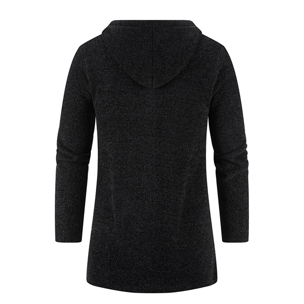 

Comfy Fashion Men Jacket Male Tops Tops Warm Zip Coat Drawstring Fleece Lined Hooded Hoodie Long Sleeve Outwear