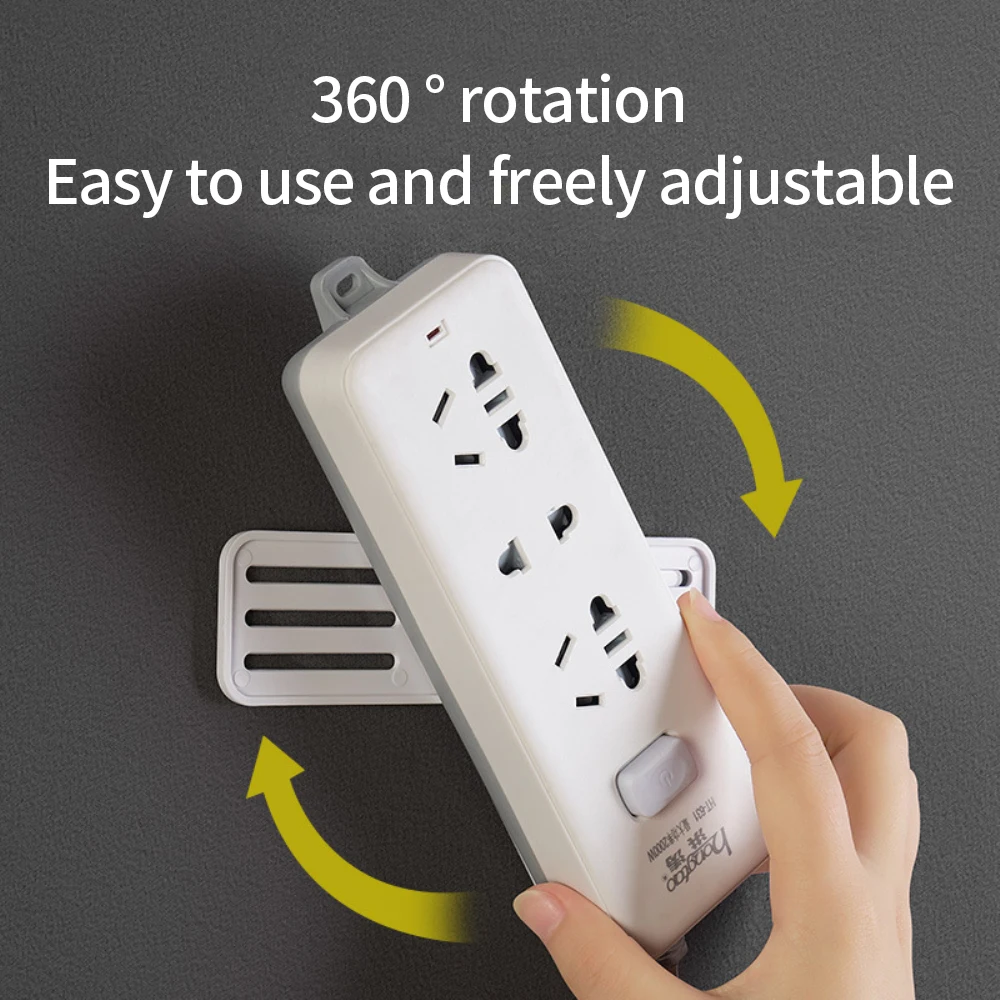 

Circular Rotary Strip Holder Fixator Wall Hanging Removable Row Hook Self-adhesive Cable Power Strip Hold Organizer Holder