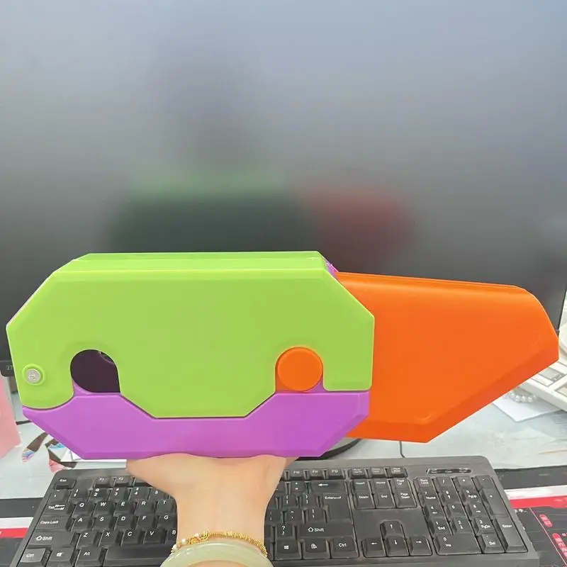 

40cm Large Retractable 3D Printing Gravity Cub Jumping Large Radish Carrot Knife Model Party Gifts Home Table Decoration