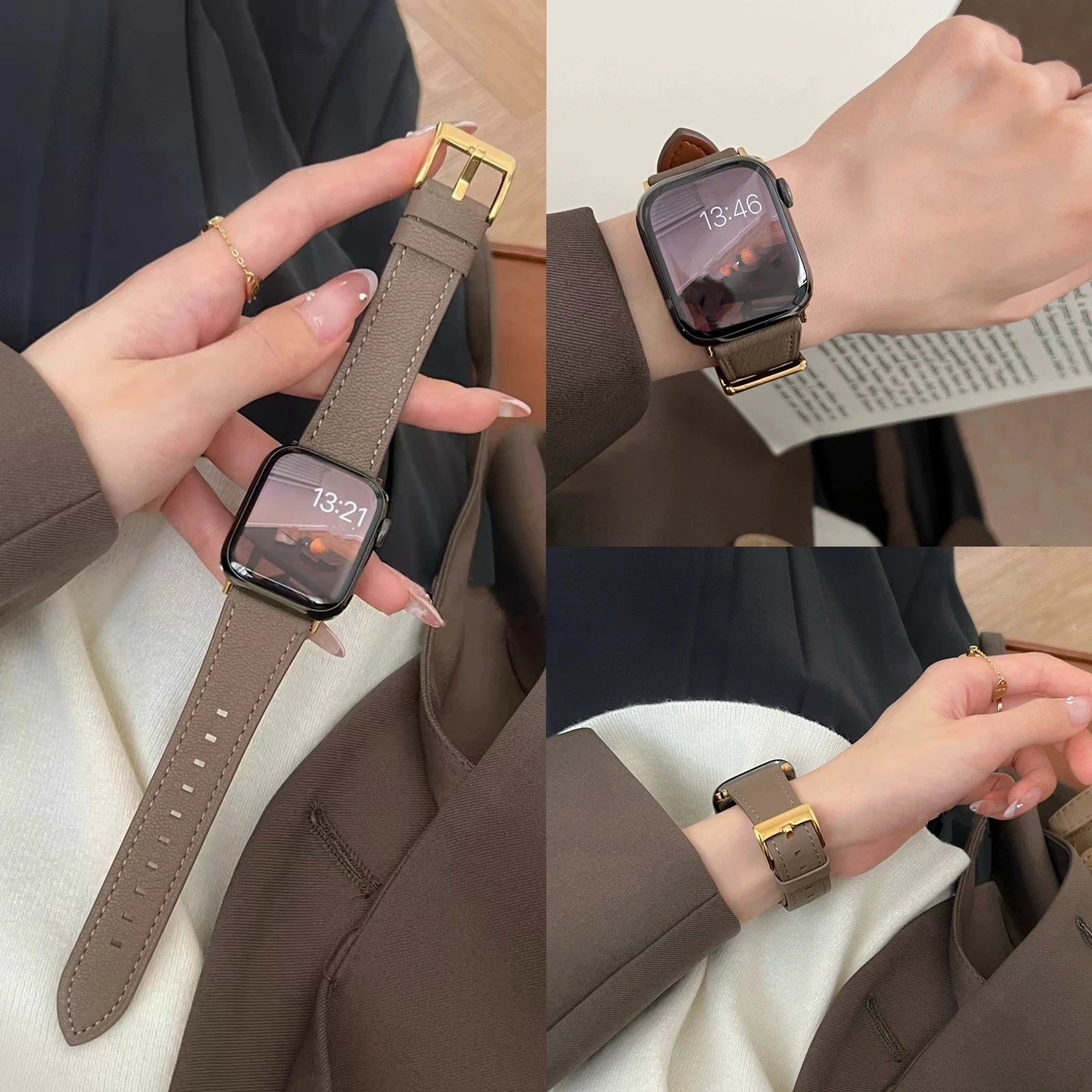 Превосходная кожаная петля Correa для Apple Watch Band Series 1111098765432 38 мм 40 мм 41 мм 42 мм 44 мм 45 мм 46 мм 49 мм Ремешок (art.: 3920cd4ccb4e5) - 3920cd4ccb4e5