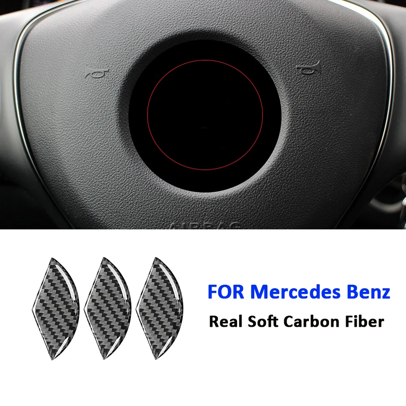 Фото Для Mercedes Benz A C E Class GLK GLA ML GL CLA GLC GLE GLS CLS, Автомобильное рулевое колесо из углеродного волокна, наклейка для украшения №1