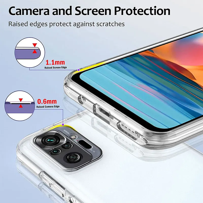 Прозрачный телефонный чехол для Xiaomi Redmi Note 12R 12 12S Turbo 11 11T 11S 10 10S 9 8 Pro Plus