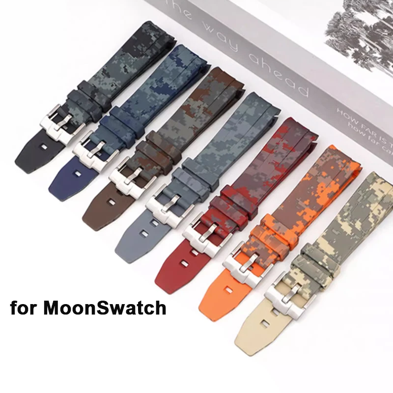 Камуфляжный Силиконовый Спортивный Ремешок Для Часов 20 Мм Isogнутый Мужчин И