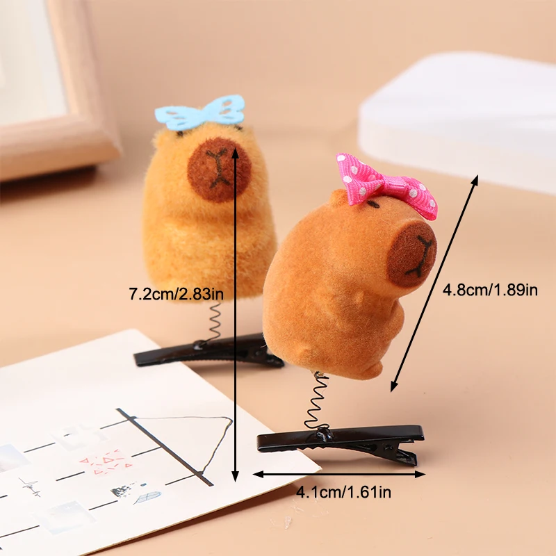 5 шт. забавные 3D заколки для волос с капибарой модная мультяшная плюшевая заколка