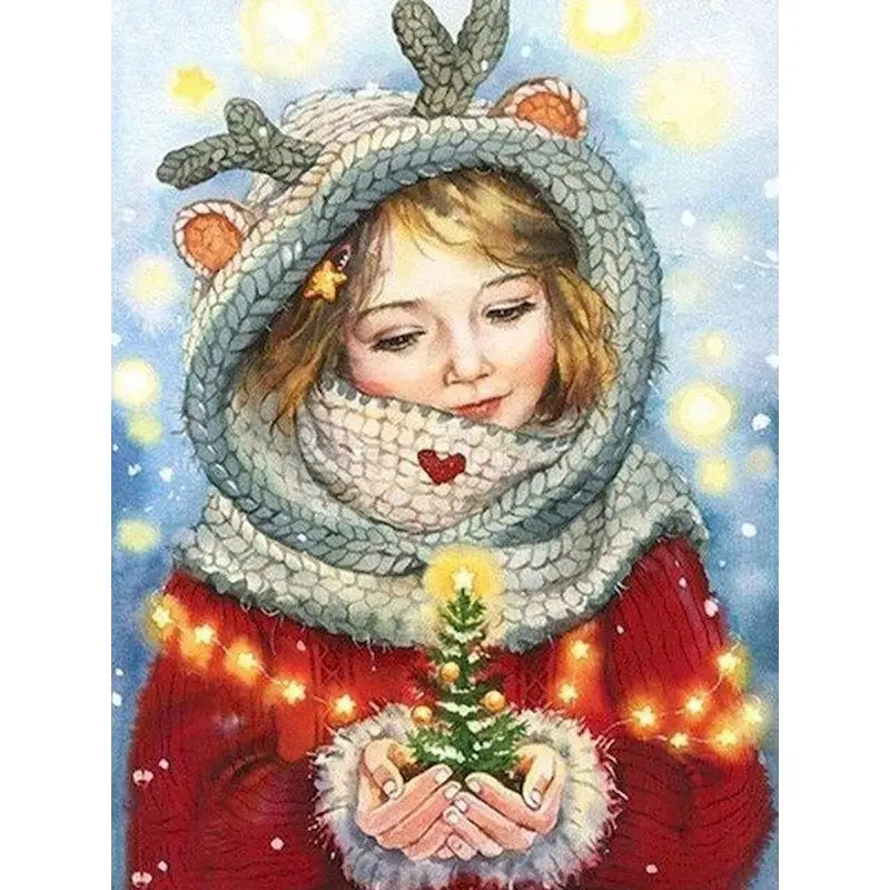 

GATYZTORY 60x75cm Painting by Numbers Christmas Girl Acrylic Paints Coloring by Numbers Oil Handpainted Personalized Gift for Ki