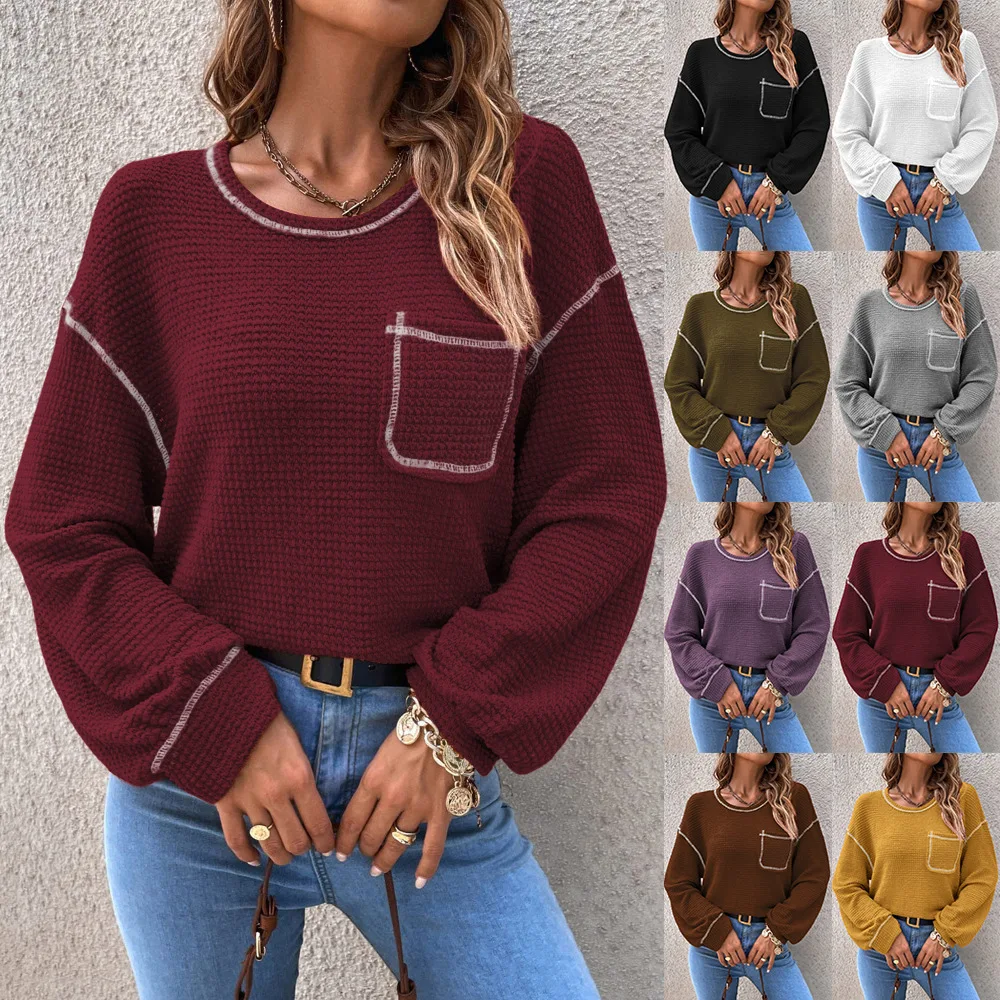 

Autumn Winter New 2022 Fashion Long-sleeved Tops Solid Color sweater Women Oversized Sweater Loose Soft Women's Knit Pullovers