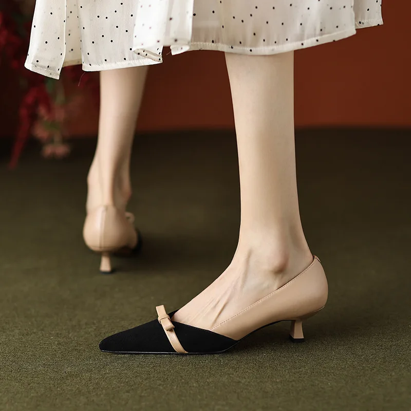 

Женские туфли с острым носком, на тонком среднем каблуке