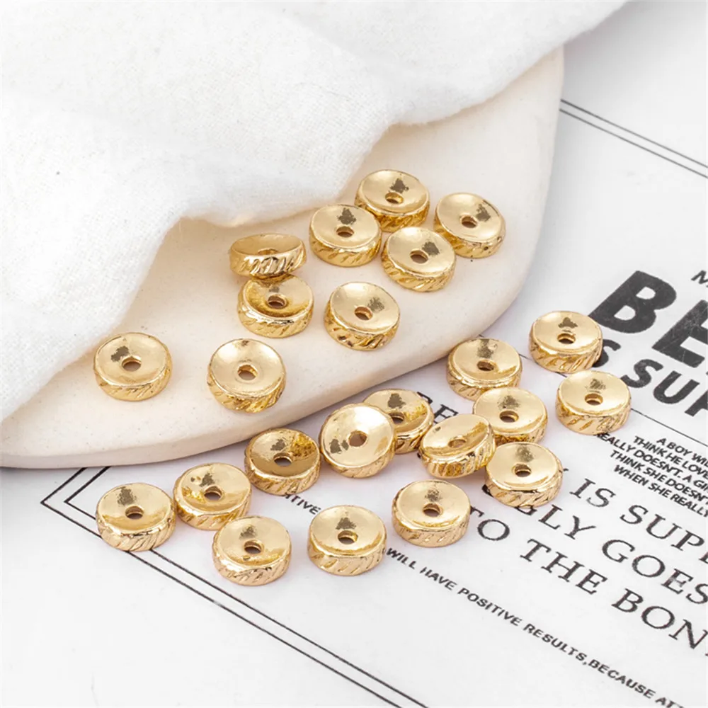 

14K gold-coated wheel septum tire lines 7.5mm jewelry septum beads DIY handmade accessories beading