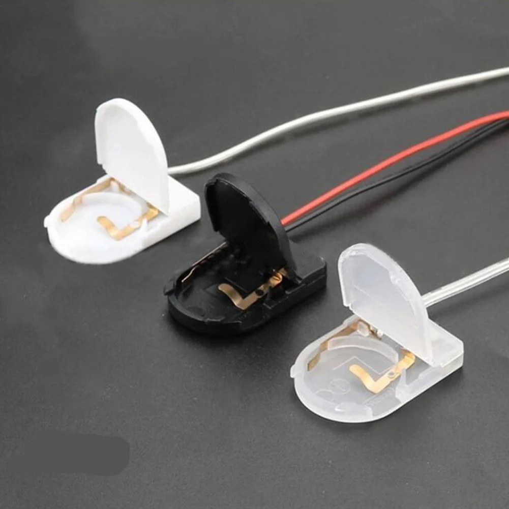 

5Pcs CR2032 Button Coin Cell Battery Holder Case Cover With Wire Leads ON-OFF Switch Single 3V Button Battery Storage Case Box