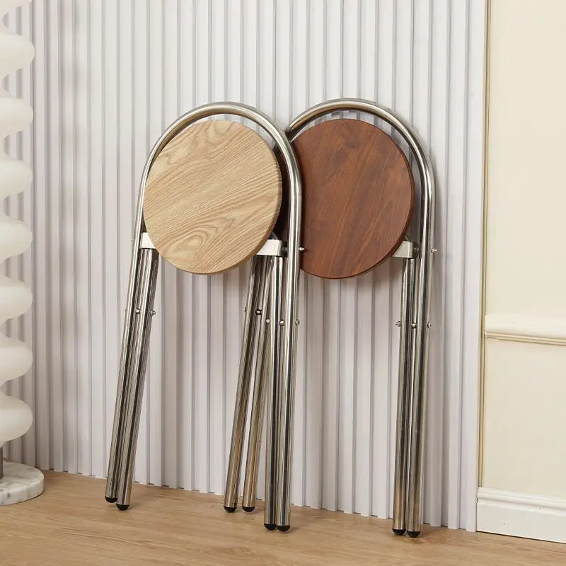 Stool Back Chair Training Chair Student Dormitory Chair Simple Folding Round Stool Computer