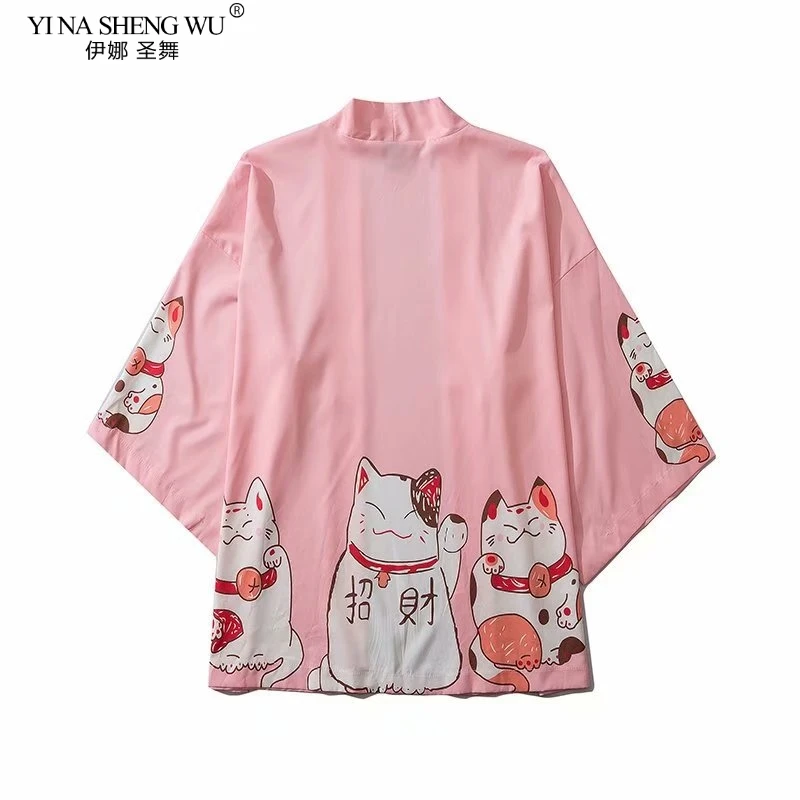 

Японское кимоно для мужчин и женщин, Повседневная рубашка, юката, хаори Оби, одежда самурая, азиатское кимоно, кардиган