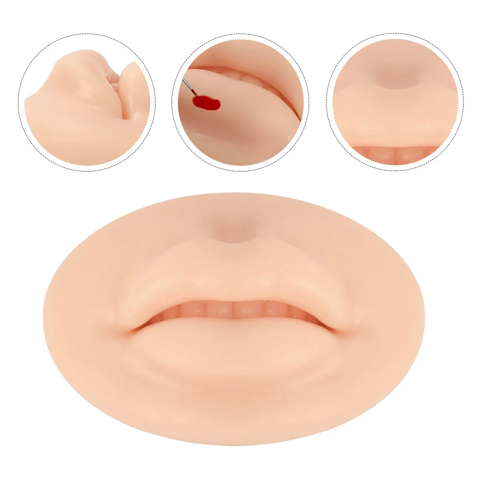 

Practice Skin Lip Silicone Model Permanent Tattooing Mouth 3D Fake Makeup Reusable Rubber Mannequin Sheet Lids Semi Suture