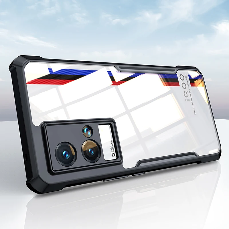 

OUIO Case For iQOO 8 Pro Case,Shockproof Case For VIVO iQOO8 Pro Cover Funda Capa Transparent Phone Airbag Bumper Cover Fashion