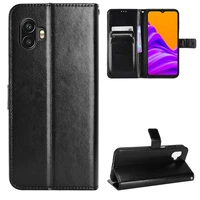 for samsung leather flip stand luxury phone case samsung xcover 6 pro leather crazy horse pattern case with hand strap 6 60