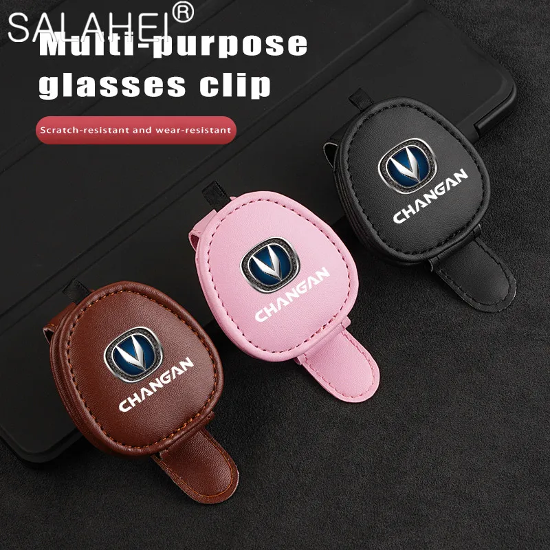 

Car Sunshade Glasses Case Leather Sun Visor Glasses Clip Fob For Changan Cs35 CS55 PLUS Cs75plus Univ Unit X5 X7 COUPE CS95 Unik