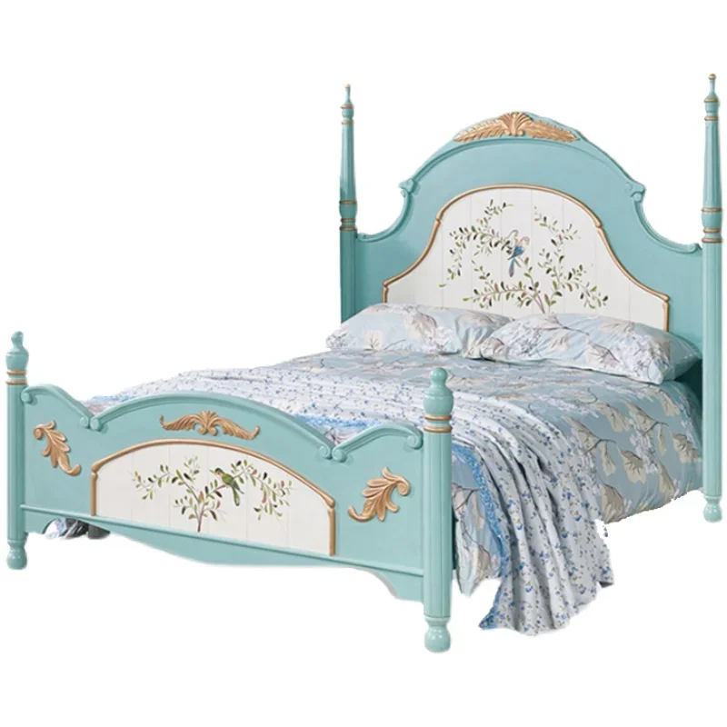 Деревянная большая кровать Современная рама большого размера домашняя