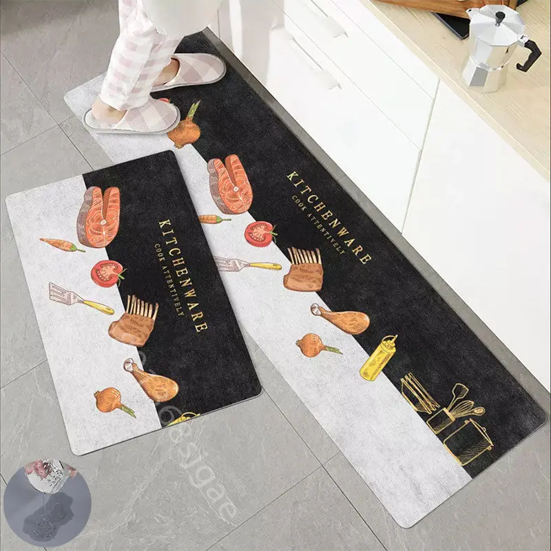 

Diatom Mud Kitchen Floor Mat Cartoon Absorbent Rugs Bedroom Decor Bath Non-slip Carpet Silicone Entrance Doormats Hallway Lounge