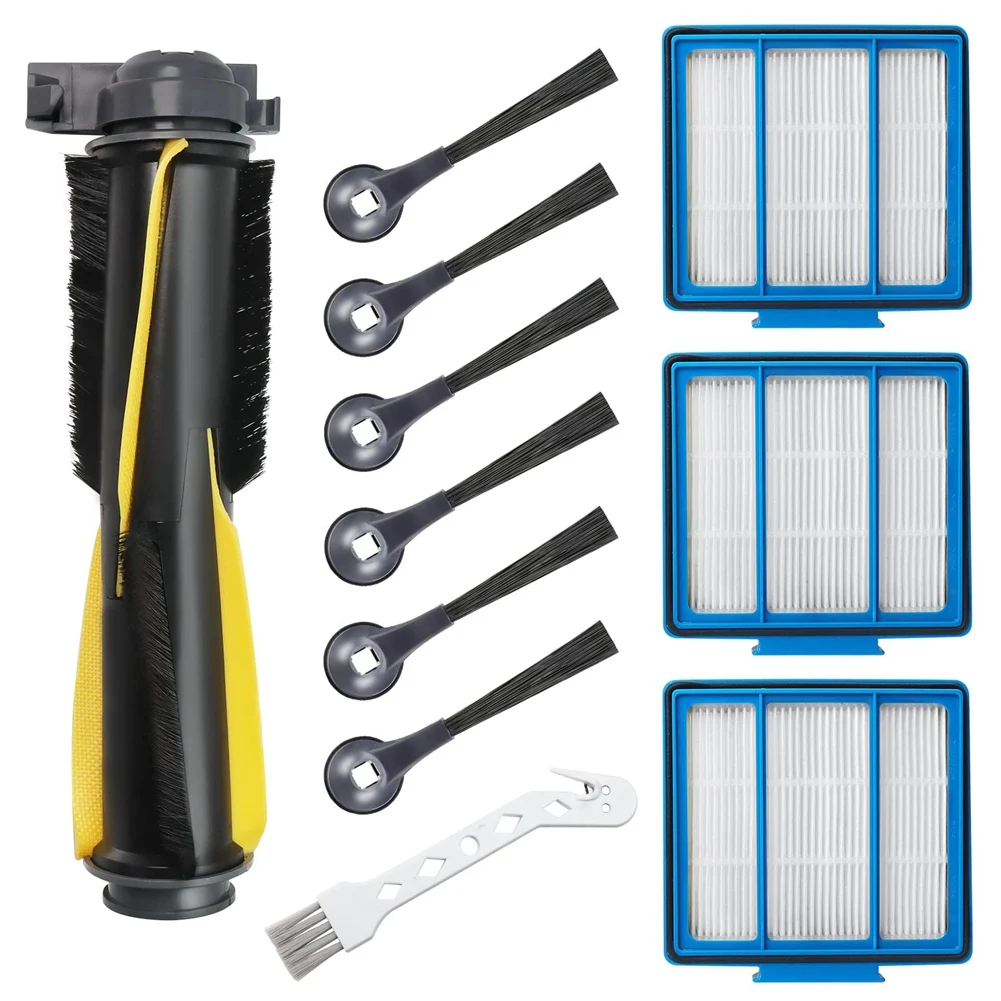 

Replacement Roller Brush Side Brushes Hepa Filters Compatible for IQ RV1001AE RV101 Vacuum Cleaner Accessories