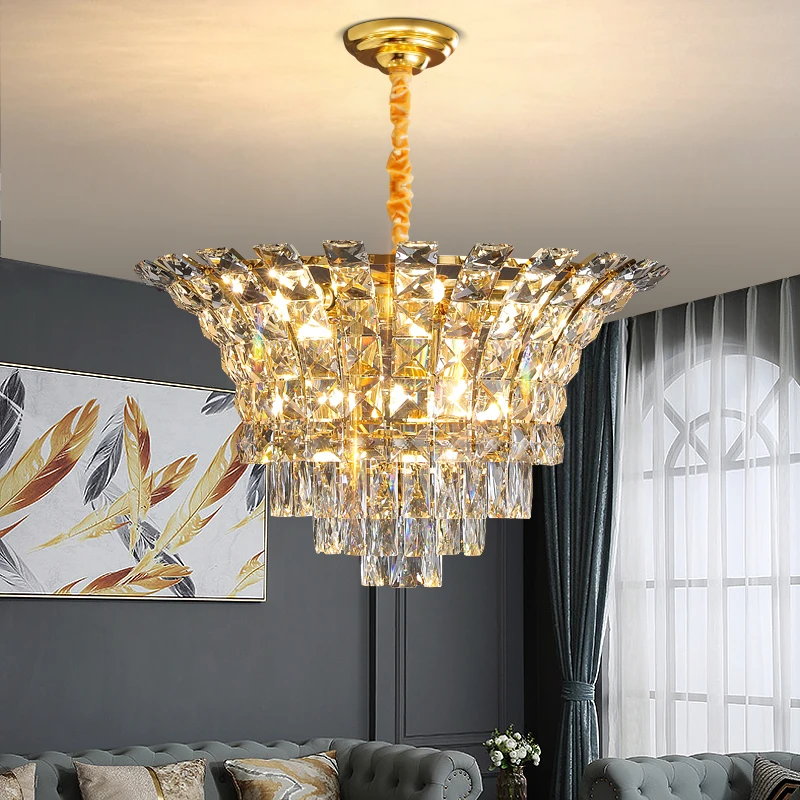 

Postmodern High-End Living Room Crystal Chandelier Light Luxury Dining Room Lamp Net Red Atmosphere Luxury Bedroom Lighting