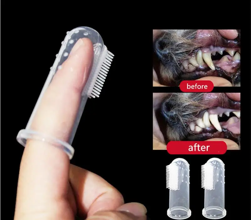 

Super Soft Pet Finger Toothbrush Teddy Dog Brush Bad Breath Tartar Teeth Tool Dog Cat Cleaning Pet Supplies SN4265