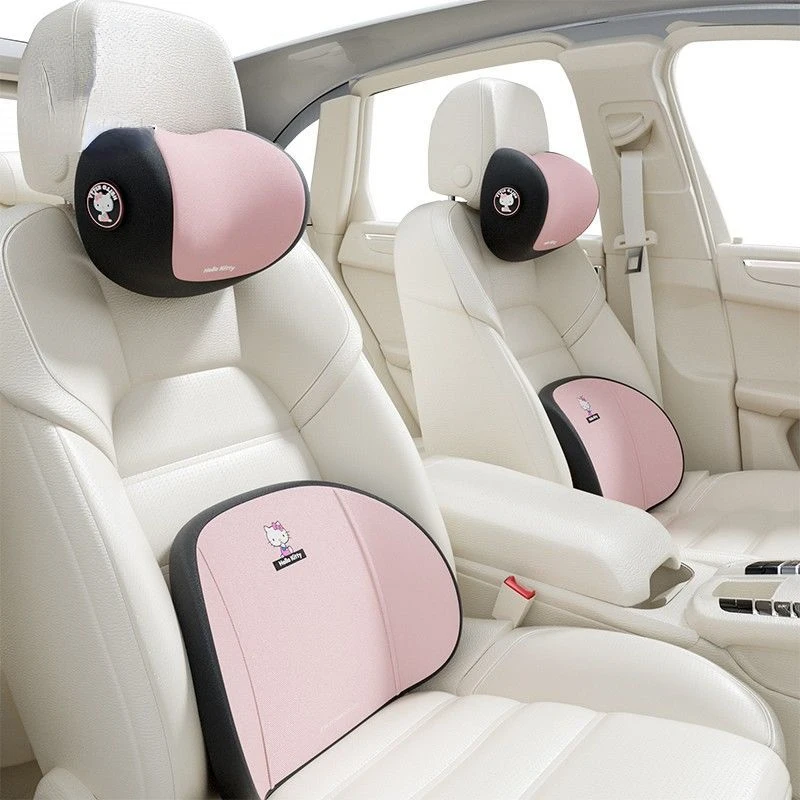 

Hello Kitty Automotive Headrest Neck Pillow Car Pillow Car Cartoon Cute Girl Lumbar Support Pillow Seat Pillow
