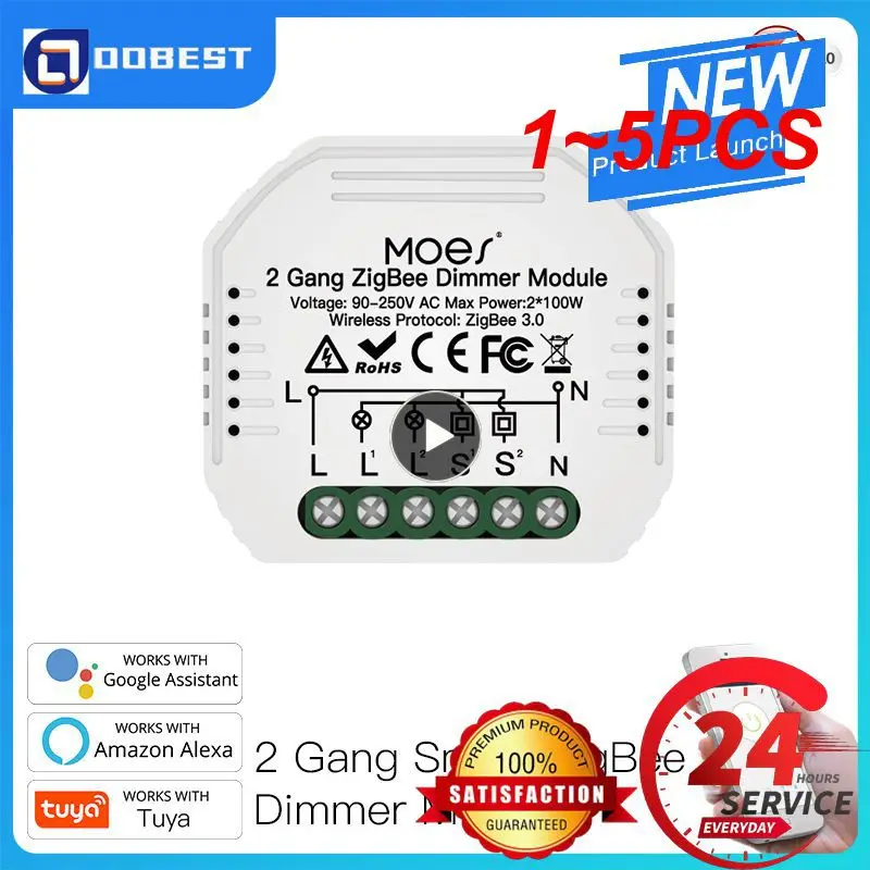 

1~5PCS Tuya ZigBee 3.0 Smart Light Switch Relay Module 1/2/3 Gang Smart Life/Tuya App Control, Works with Alexa Google Home