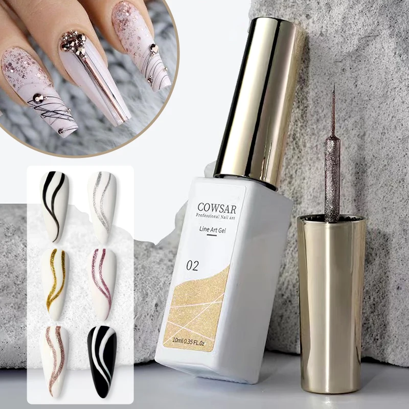 

Nail Art Pull Wire Glitter Gel Line Painting Nail Gel DIY Semi-permanent Nail Design Drawing Lines Nail Polish Gel Varnish