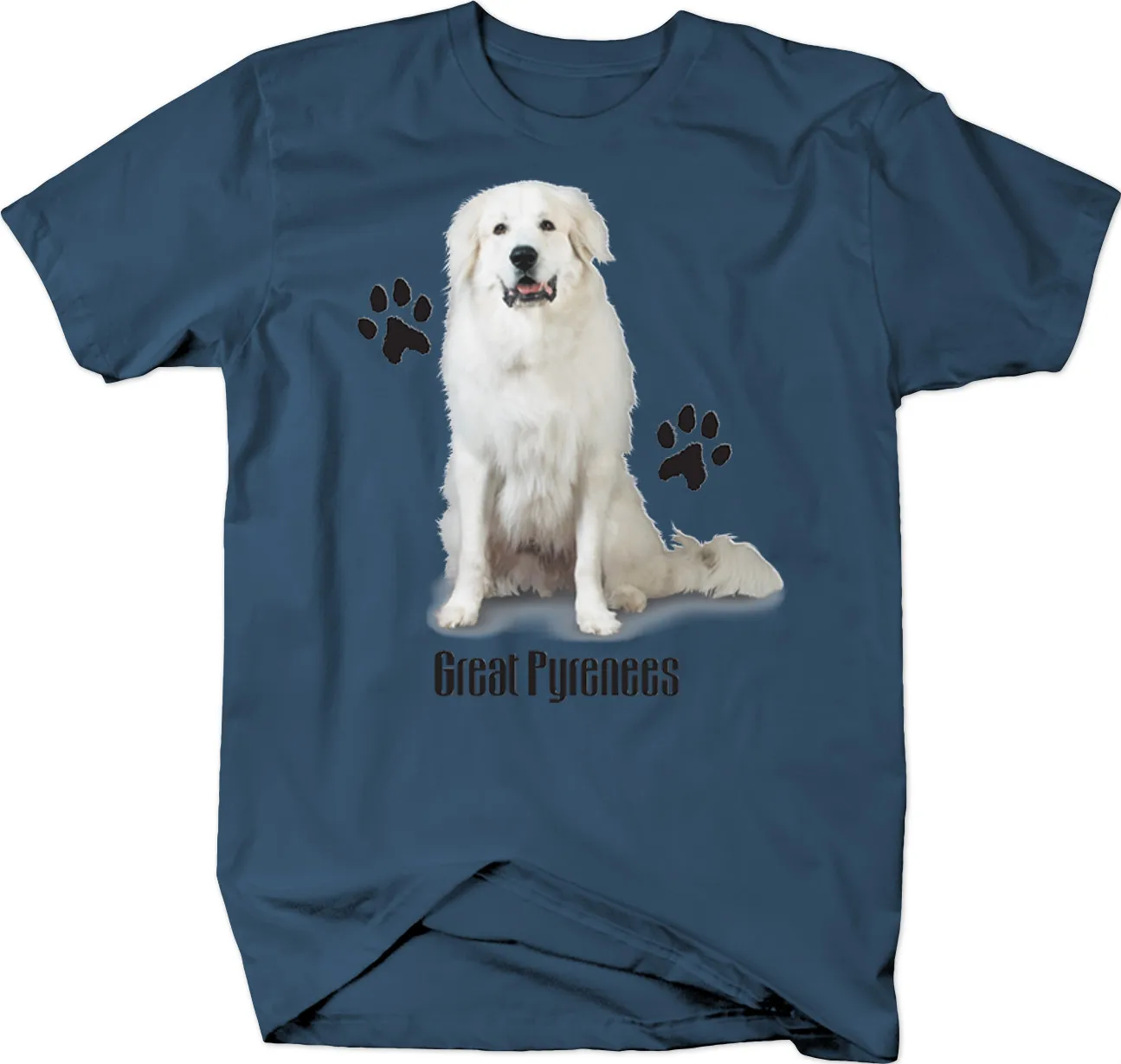 

Cute White Great Pyrenees Dog Paw Printed T Shirt. Short Sleeve 100% Cotton Casual T-shirts Loose Top Size S-3XL