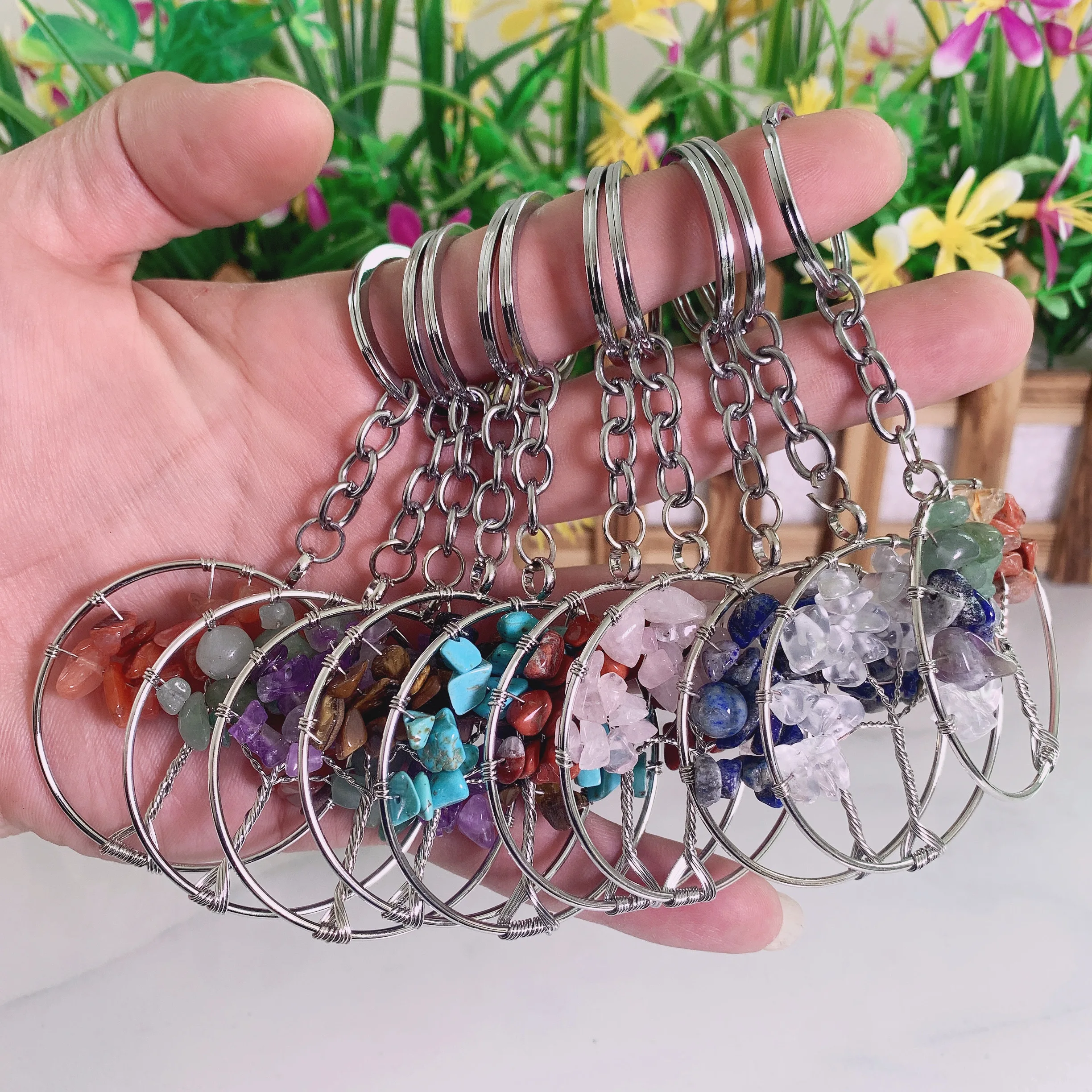 

1pc Natural Crystal Quartz Tree Shape Key Pendant Energy Reiki Healing Stone Aquarium Decoration Accessories Gemstone