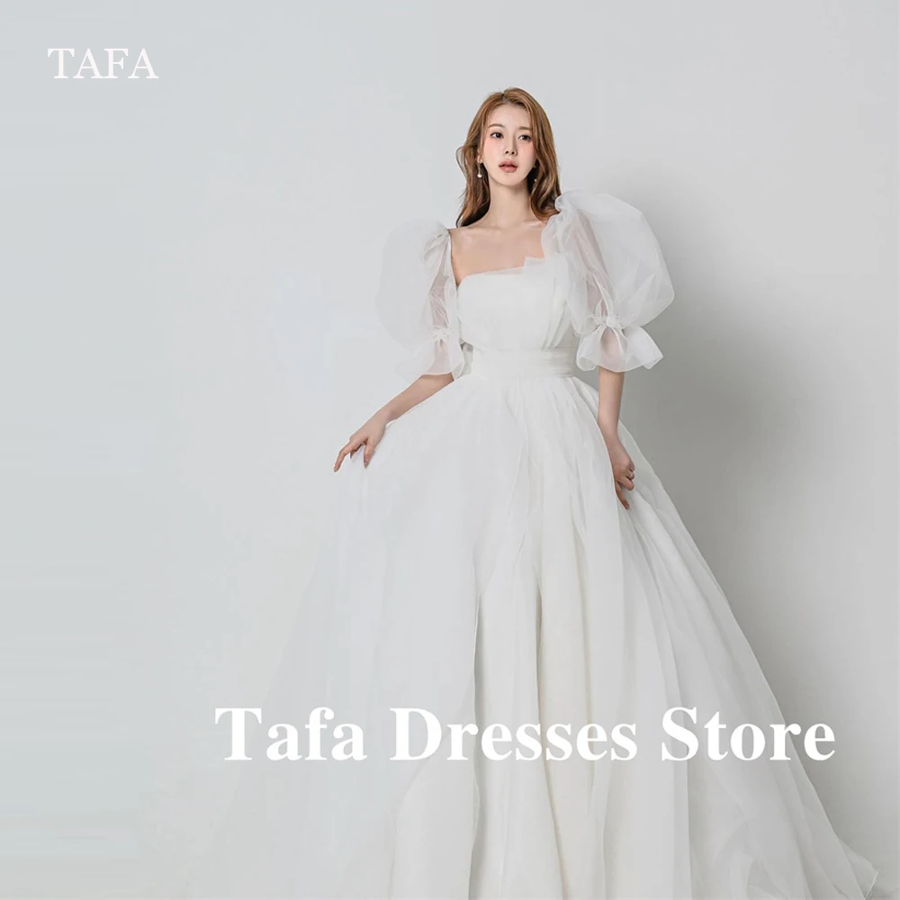 TAFN Сказочные пышные рукава Свадебные платья трапециевидной формы Корейская