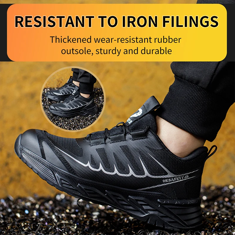 Мужские кроссовки со стальным носком защитная Рабочая обувь неразрушаемые