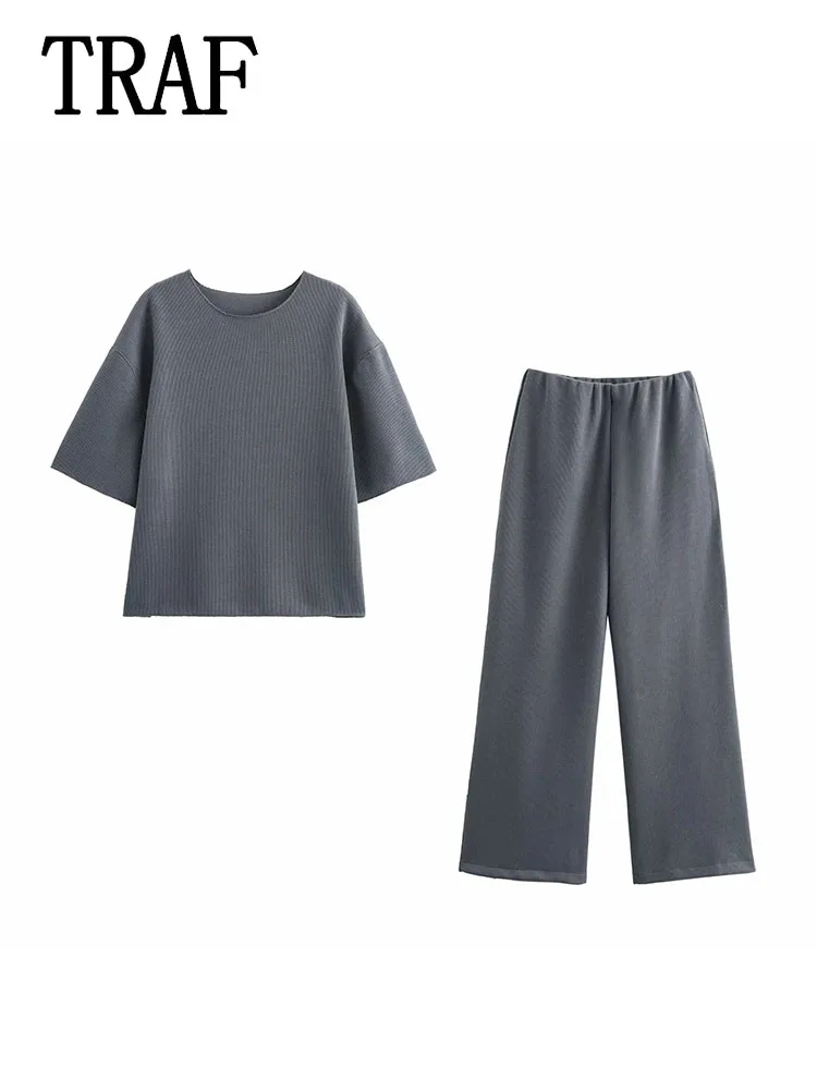 Женская одежда TRAF женский комплект из 2 предметов новый модный топ с короткими