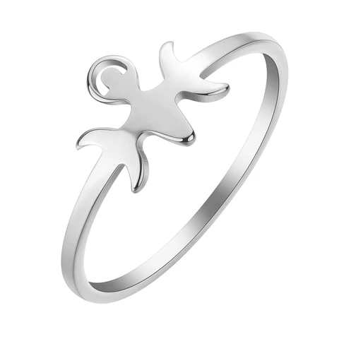 Кольцо для богини из серебра Chandler, кольцо для богини тройной богини, простое кольцо для богини на спирали, ювелирные изделия в форме пентакорма, ювелирные изделия
