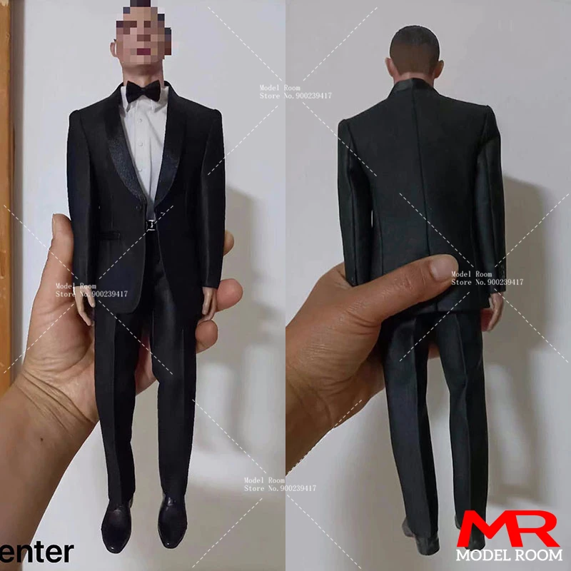 Игрушечный центр масштаб 1/6 мужской черный костюм в западном стиле модель одежды Подходит Для 12-дюймового солдата BD001 BD002 AT020 B001 фигурка тела