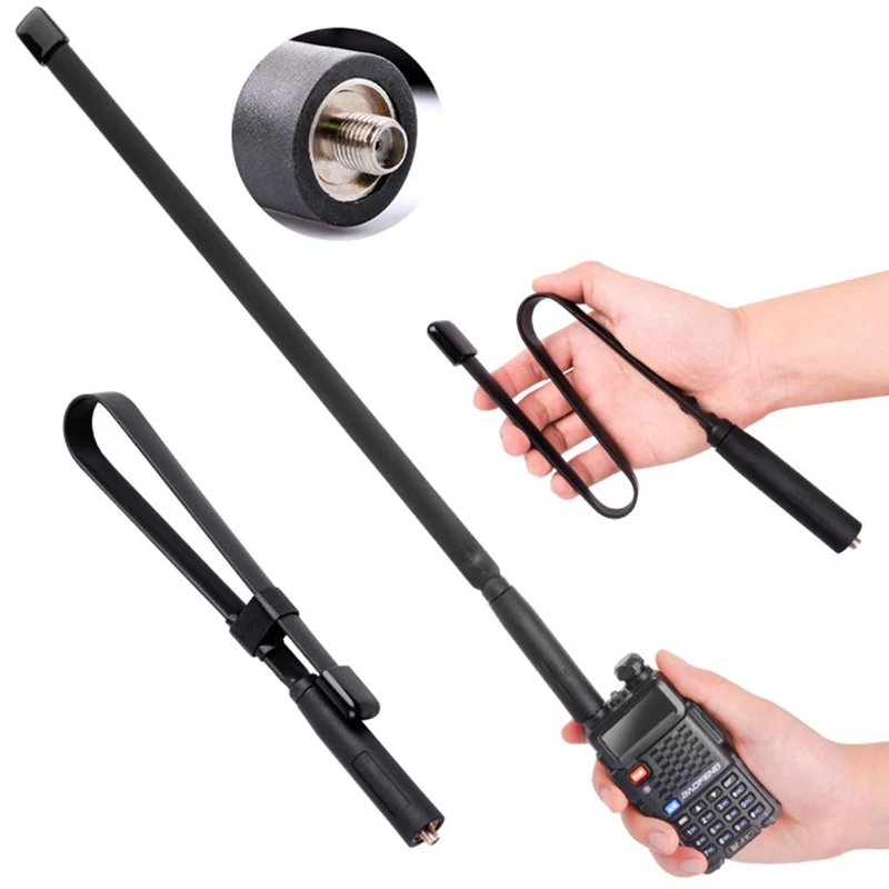 

New Arrival 47CM Tactical SMA-F VHF UHF Foldable Antenna For CS Fighting Hunting Walkie Talkie Baofeng UV-5R UV-82 BF-888S