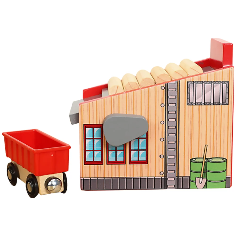 

Train Wooden Toy Set Railway Track Crane Construction Educational Wood Toys Blocks Kids Kid Plaything Tree Mill Lumber Around