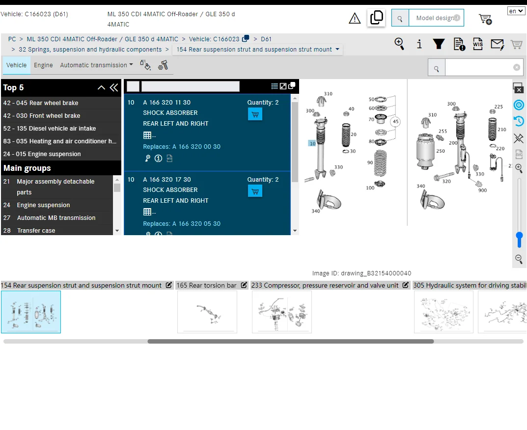 Автомобильный амортизатор для Mercedes Benz A1663201130 A1663200030 W166 ML250 GLE250 ML350 ML300 GLE450 GLE400